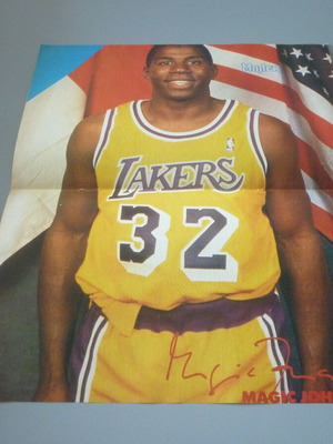 Αφίσα Magic Johnson Los Angeles Lakers Ace of Base διπλή συλλεκτική μεταχειρισμένη