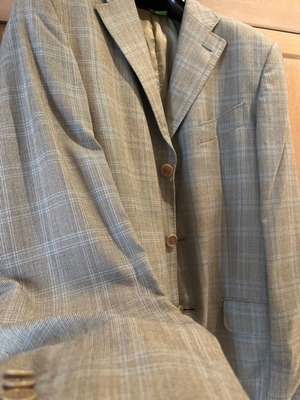 Checked jacket used, size 52, blue