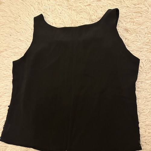 Sleeveless blouse used, black, medium/large/x-large with zipper