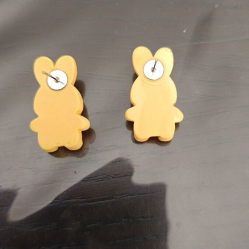 Earrings with stainless steel clasp yellow, new