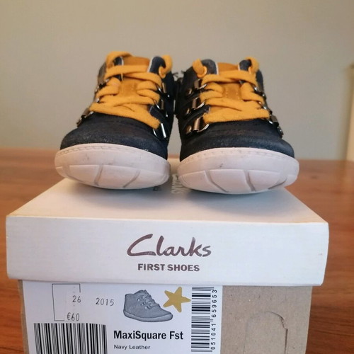 Clarks baby shoes first shoes used, Maxi Square Fst, navy leather