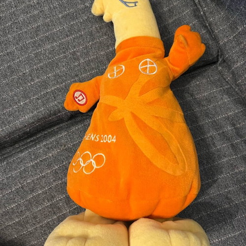 Athina plush mascot used, 42cm, battery operated