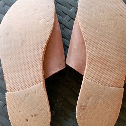 Iris leather women's sandals used, tan color, Greek made, size 38