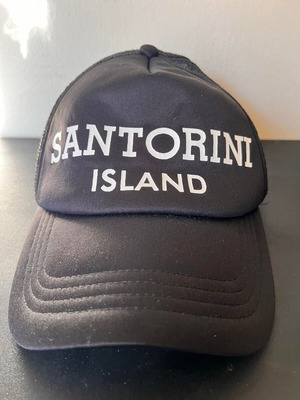 Santorini hat used, one size, black and white