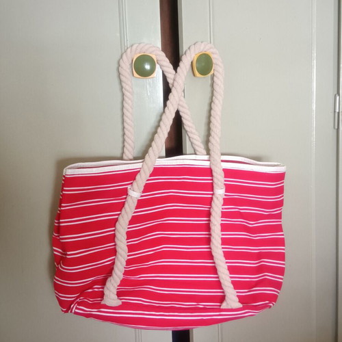 Cotton beach bag, red