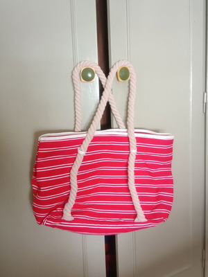 Cotton beach bag, red