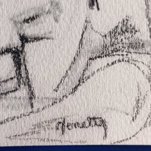 Charcoal drawing used on paper 25x16.5 cm