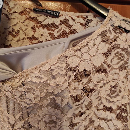Mario Fresh dress new beige lace with 3/4 sleeves