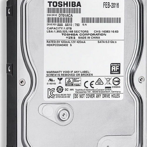 Toshiba 1TB HDD Hard Drive 3.5" SATA III like new