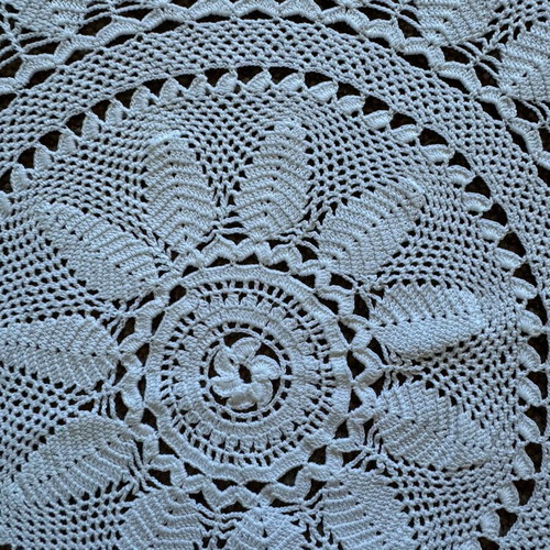 Set of 2 handmade embroidery and lace used