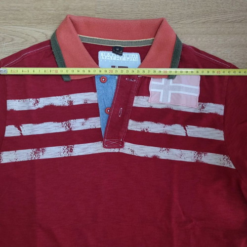Napapijri Men's Short Sleeve Polo Medium like new, red