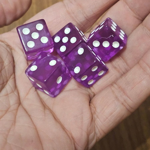 Purple Dice pack of 5 new for tabletop games