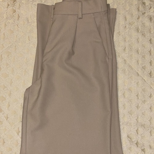 H&M beige high-waist wide-leg trousers