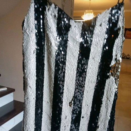Sequin dress used, size M, black and white