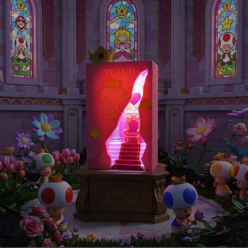 Princess Peach Castle lamp like new with RGB effects