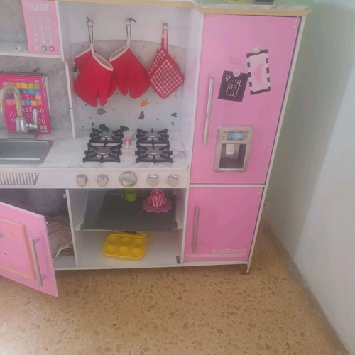 Wooden kids kitchen with led used
