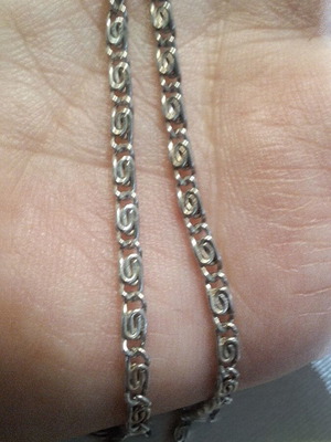 Vintage silver necklace 825 like new with spiral oval links unisex