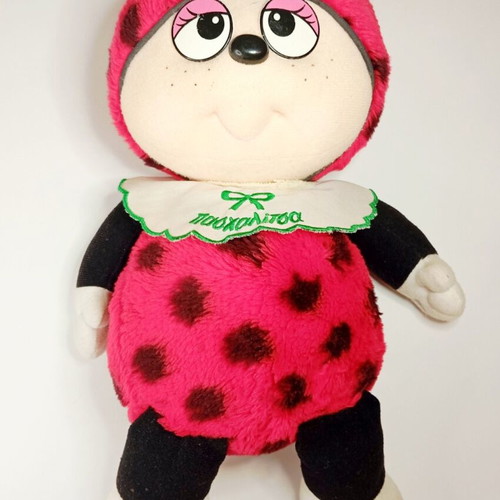 Noel vintage ladybug plush doll 34cm, 80s/90s