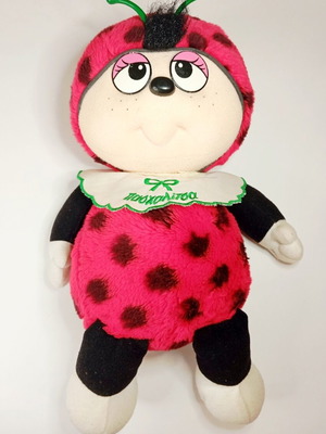 Noel vintage ladybug plush doll 34cm, 80s/90s