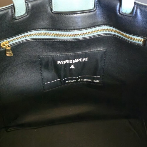 Patrizia Pepe shoulder bag used, turquoise leather, one main compartment