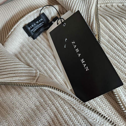 Zara Man cardigan XL, 100% fine cotton, off-white