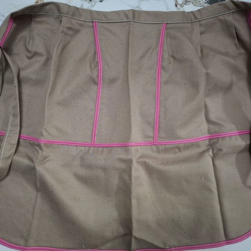 Handmade Waist Apron like new, beige with fuchsia details