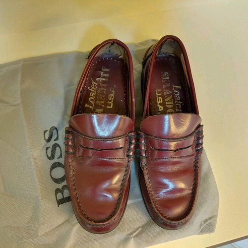 Sea and City leather burgundy loafers used size 36