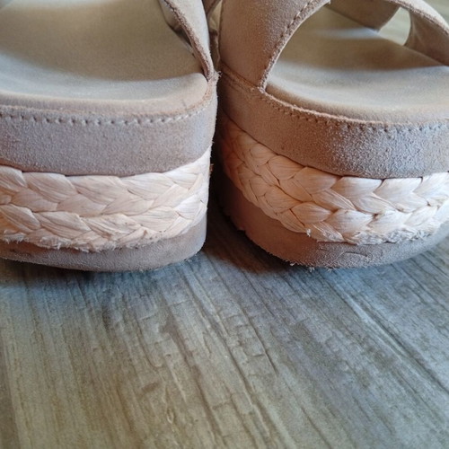 Ugg platform sandals, beige, size 38