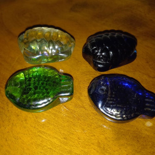 Decorative sea animals pack of 4, glass-like