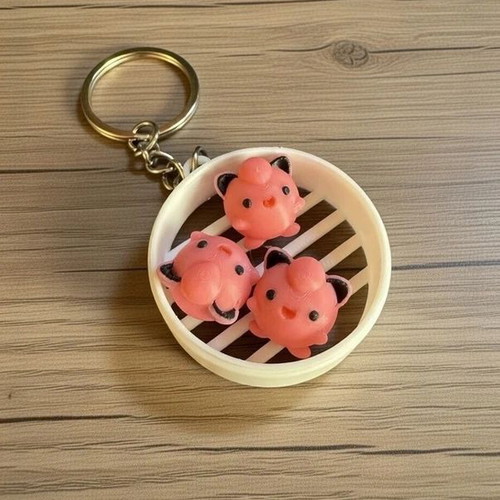 Jigglypuff Pokémon keychain from Japan, new, multicolored