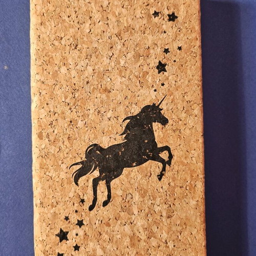 Navaris notebook with cork cover and unicorn design new