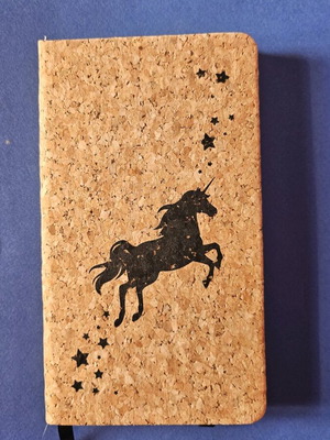 Navaris notebook with cork cover and unicorn design new