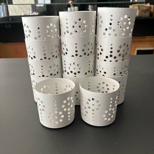 White metal tealight holders like new, pack of 14
