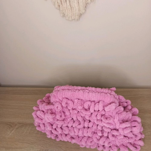 Puffy bag handmade pink with 18 cm frame and lining