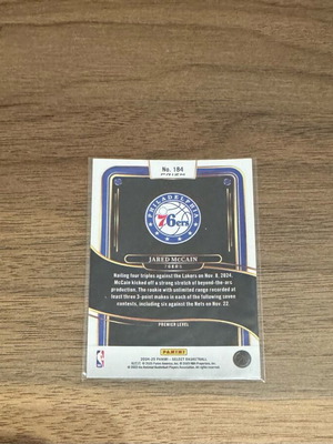2024-25 Panini Select Basketball Jared McCain Orange Flash Prizm Rookie Card like new