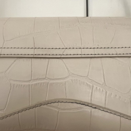 Axel shoulder bag in ivory with croco texture