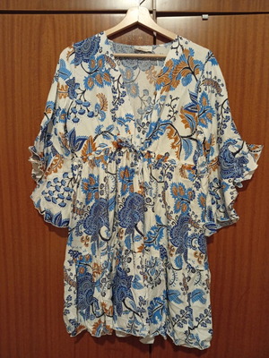Boho Floral Mini Dress One Size like new