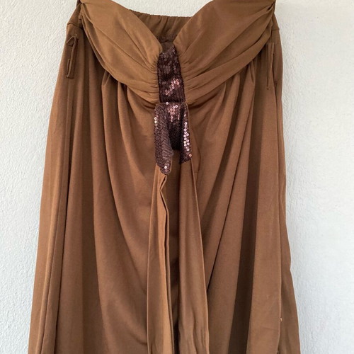 Brown strapless dress with rhinestones like new