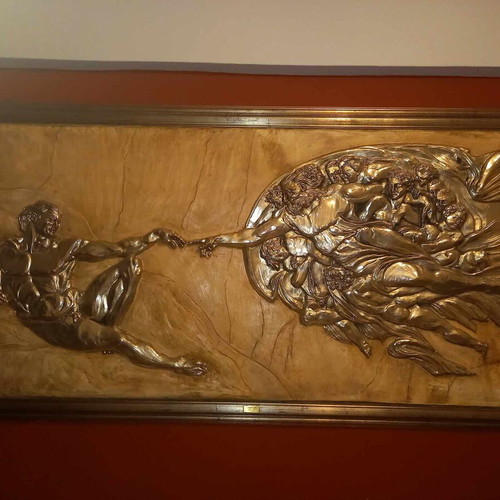 Silver and alabaster painting like new, numbered edition