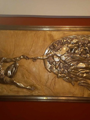 Silver and alabaster painting like new, numbered edition
