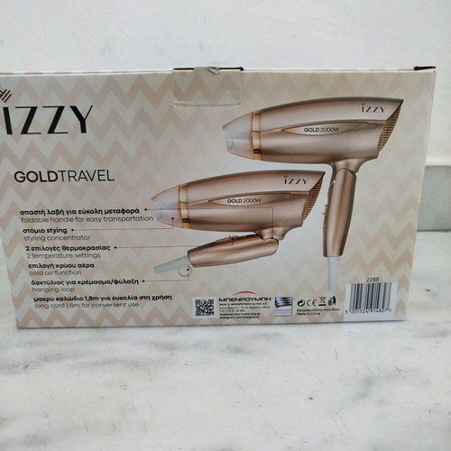 IZZY Gold Travel 2000W Hair Dryer new