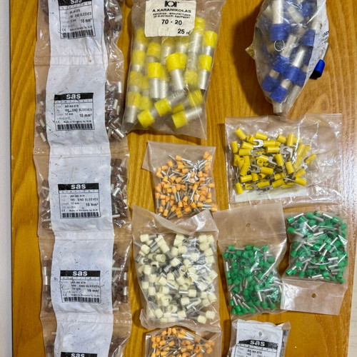 End Sleeves Various Sizes 120mm/70mm/10mm/6mm/4mm/2.5mm New, 1000-1150 pcs