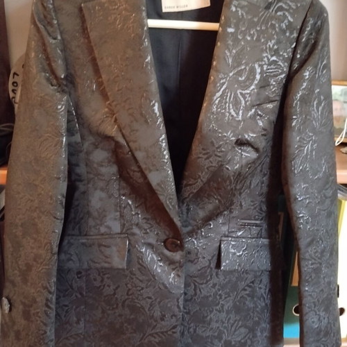 Karen Millen women's black brocade blazer, size 38