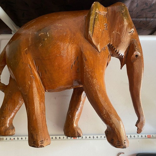 Wooden elephant carving used