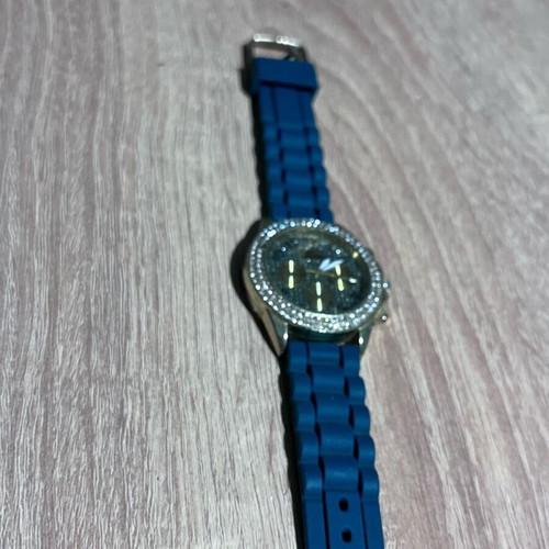 Watch like new with blue plastic and elastic strap