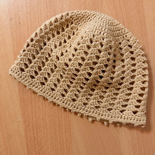 Crochet Lace Bucket Hat new, lightweight summer sun hat beige