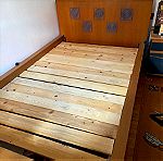  Βιβλιοθήκη -κρεβάτι με στρώμα - ντουλάπι ξύλινο
