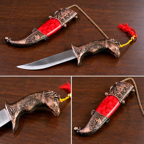 Collectible decorative knife with eagle design and case, like new
