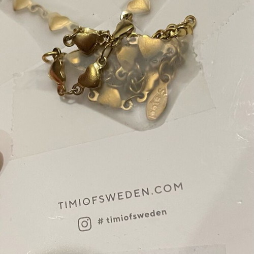Heart chain necklace stainless steel Timi of Sweden handmade new gold