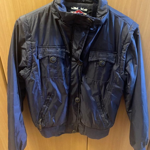 Lee Cooper bomber jacket with detachable sleeves like new, blue